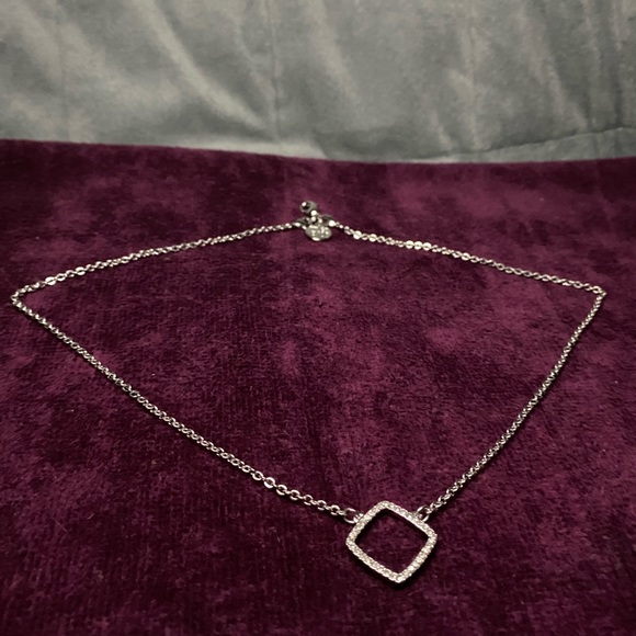 Silver Diamond Rhombus Chain Necklace by White House Black Market [NEW] - Picture 4 of 5
